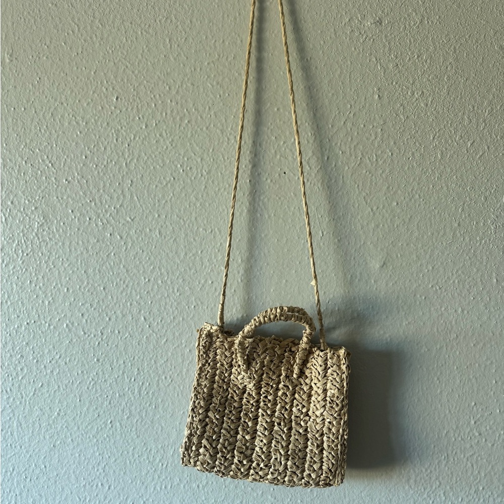 Woven Tan Handbag